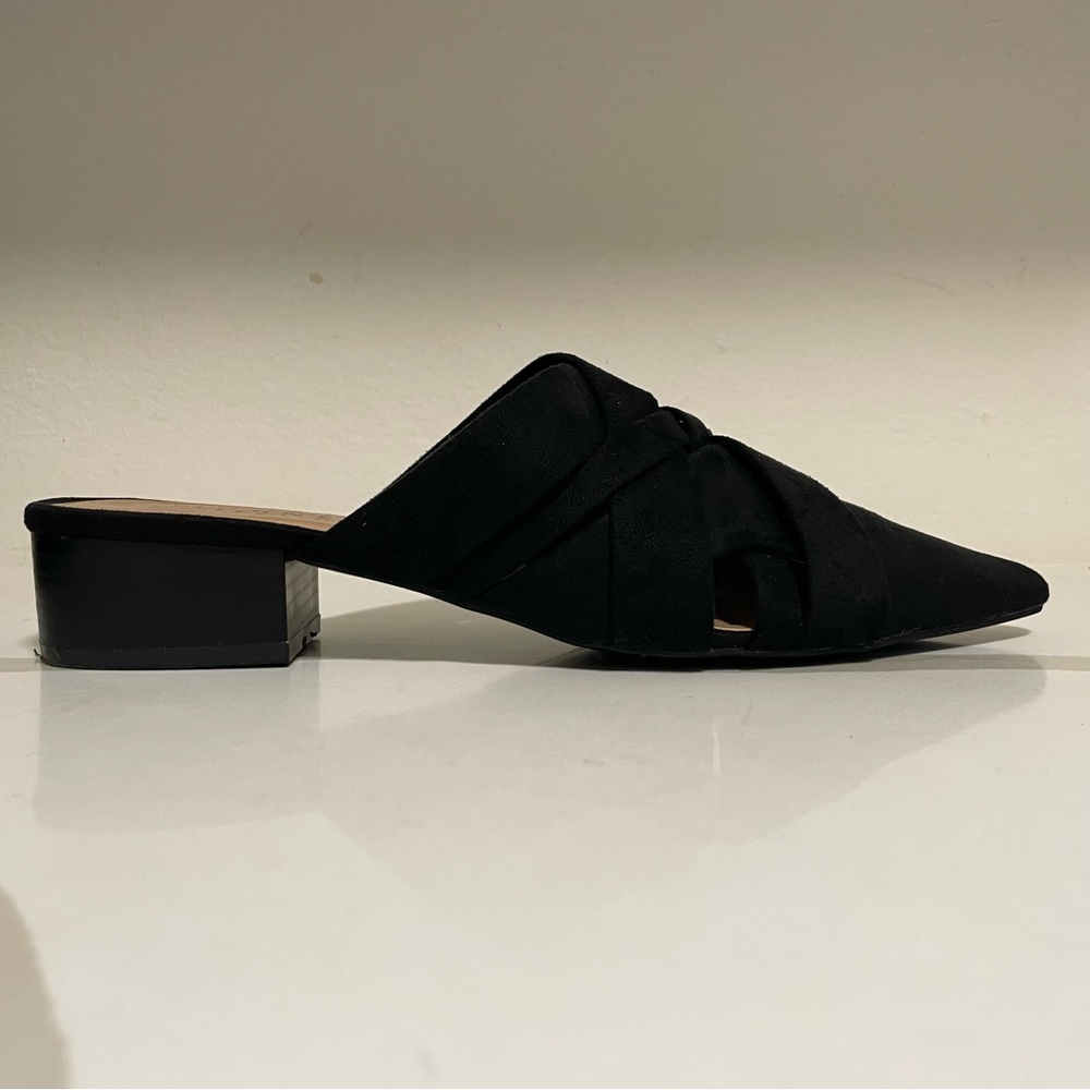Journee Collection Black KALIDA MULE FLATS IN FAUX SUEDE - Picture 3 of 5